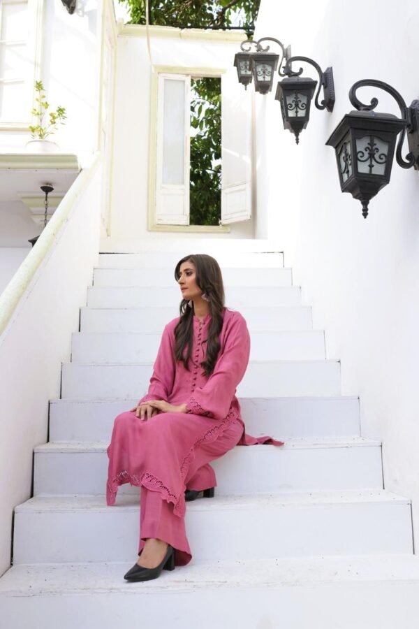 Rose Glow-Raw silk Fabric