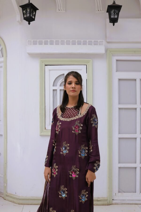 Mahveen-Purple Stone Sequence Work - Image 4